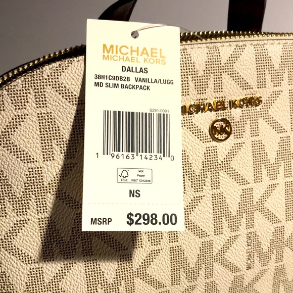 Michael Kors Dallas BackPack Vanilla White Medium Slim Backpack Brand NWT - Picture 4 of 9
